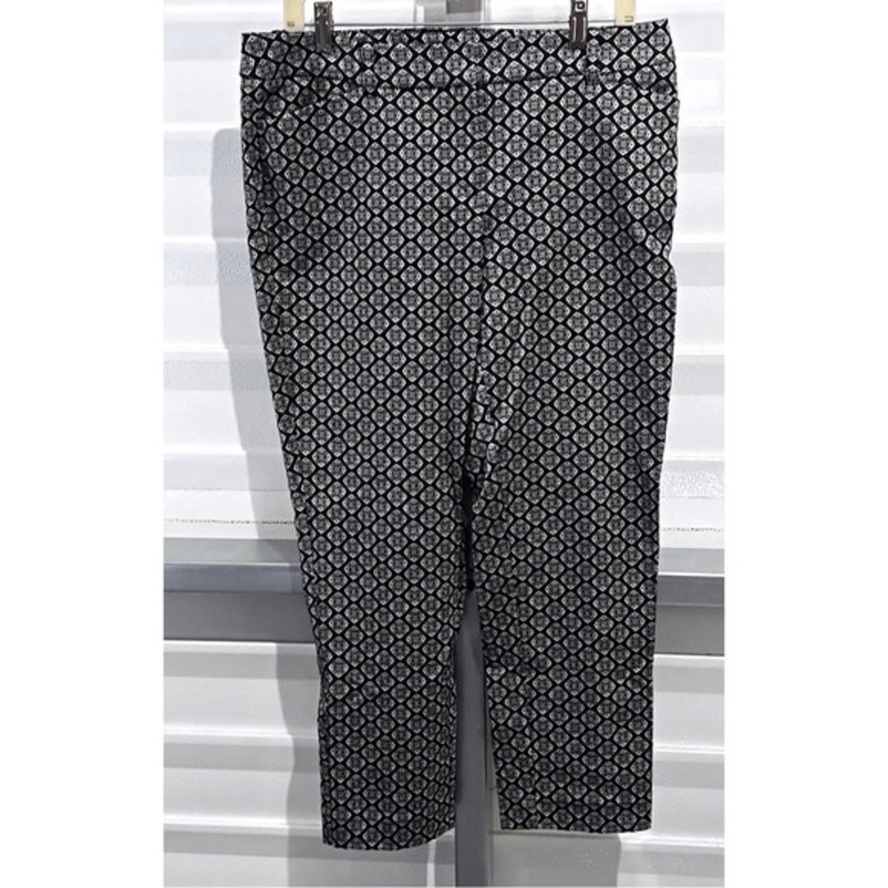 White House Black Market Geometric Print Slim Ankle Pants Size 10